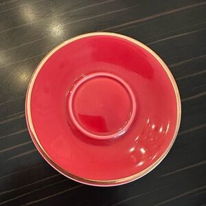 Vintage Elegant Red and Gold Saucer